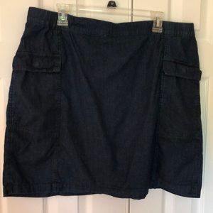 Comfy jean skort with pockets